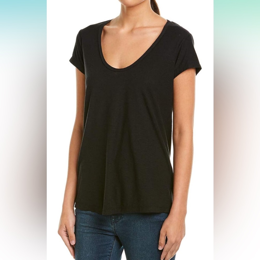 James Perse Women's Deep V-Neck Tee size 1 black